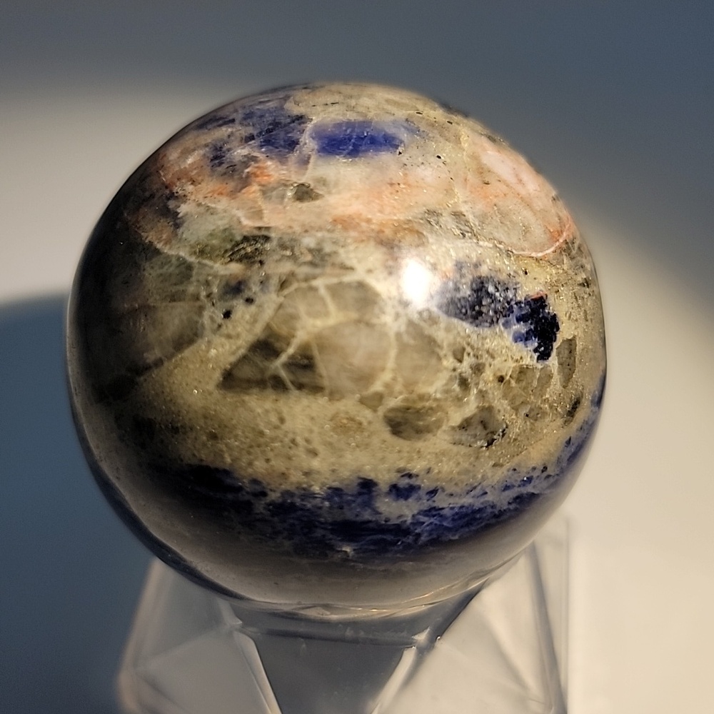 50mm Sunset Blue Sodalite Gemstone Sphere Chakra Reiki Healing Sculpture - Picture 5 of 9
